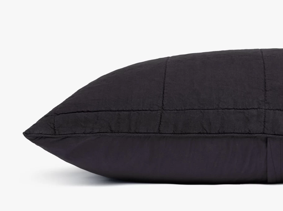 Parachute Linen Euro Sham - Box Quilted Pillow Cover for Bedding