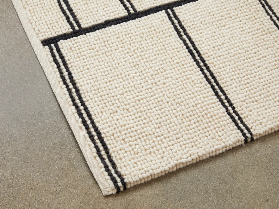 Parachute Ladder Stripe Wool Rug - Handwoven Striped Area Rug for Living Room, Bedroom - Soft Natural Fiber Floor Decor
