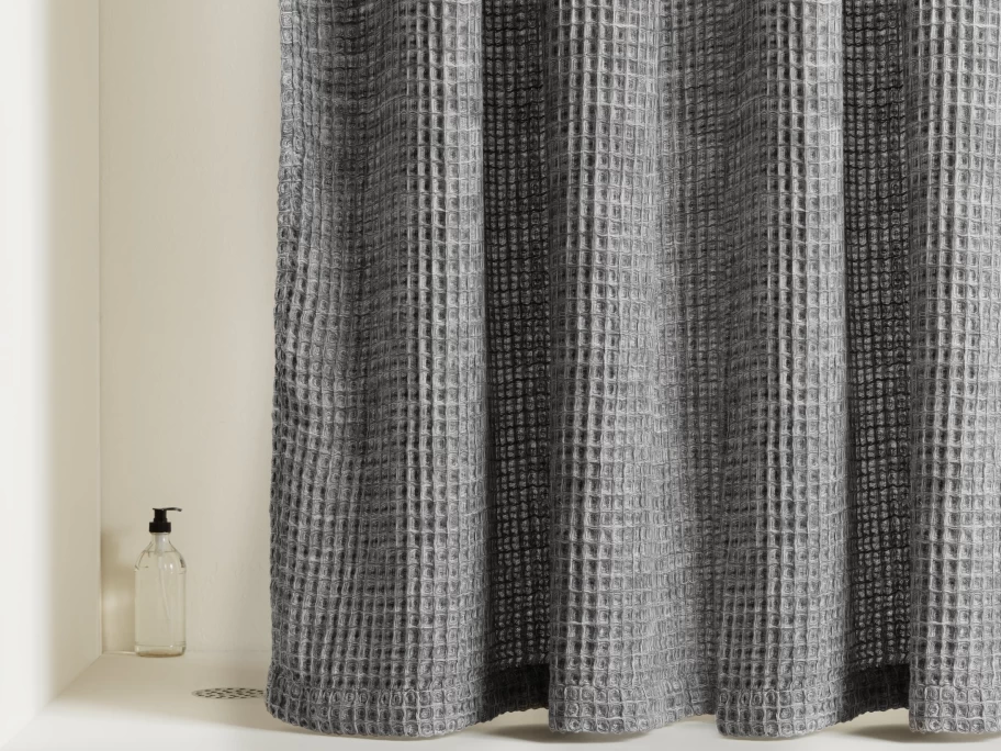 Parachute Waffle Weave Shower Curtain - Textured Bathroom Decor for Modern Homes