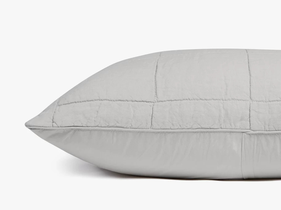 Parachute Linen Euro Sham - Box Quilted Pillow Cover for Bedding